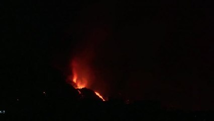 Nuevo derrumbe en el cono del volcán de La Palma