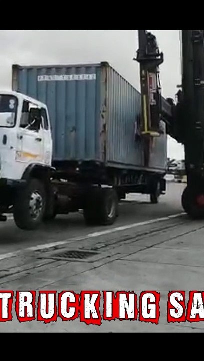 Empty Container Loaded Off A Broken Down Truck