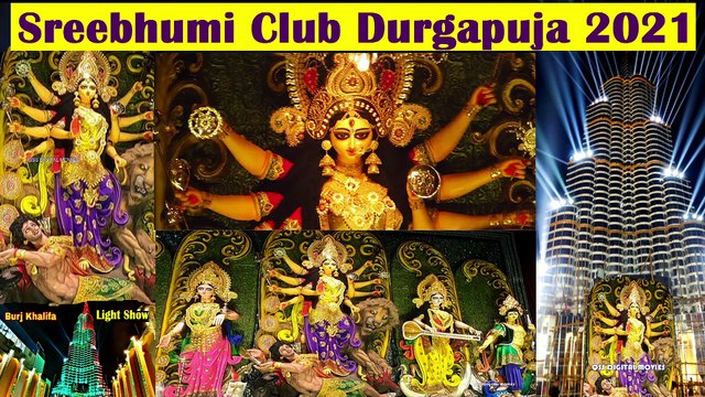 Sreebhumi Durga Puja 2021 | Burj Khalifa | Kolkata Durga Pujo 2021 Theme Pandal | Durga Pujo 2021 Theme Pandal | দুর্গাপূজা ২০২1 | শ্রীভূমি | Durga Puja Parikrama with QSS DIGITAL MOVIES ll