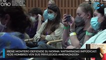 Irene Montero defiende su norma 'antimiradas impúdicas': 
