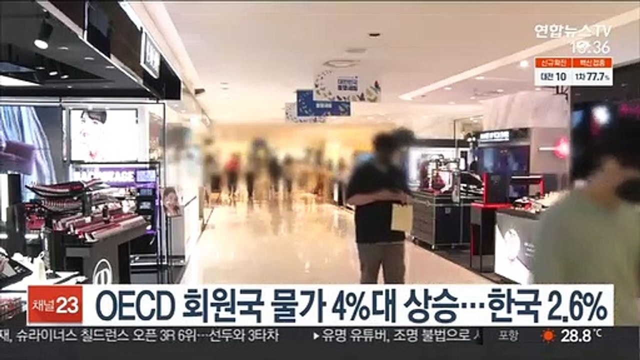 OECD 회원국 물가 4%대 상승…한국 2.6%