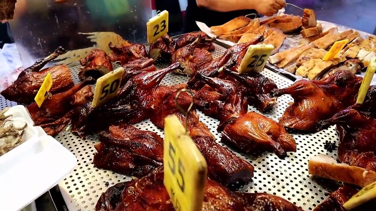 Street Food || Best Roasted Pork Roasted Goose YUMMY Hong Kong Food .