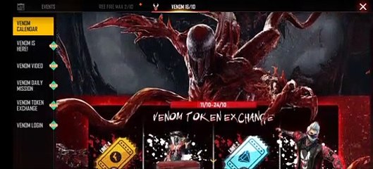 free fire x venom event rewards