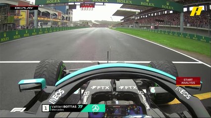 لحظة بدء السباق مع سيارة بوتاس في مركز الانطلاق الأول