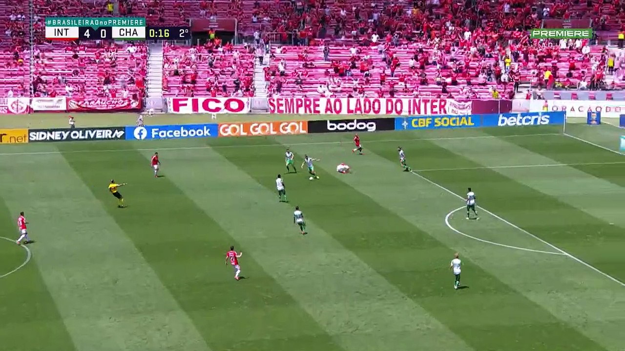 Atraso do Premiere fez o 2º tempo de Inter x Chape entrar com 40 segundos de atraso (10/10/2021)