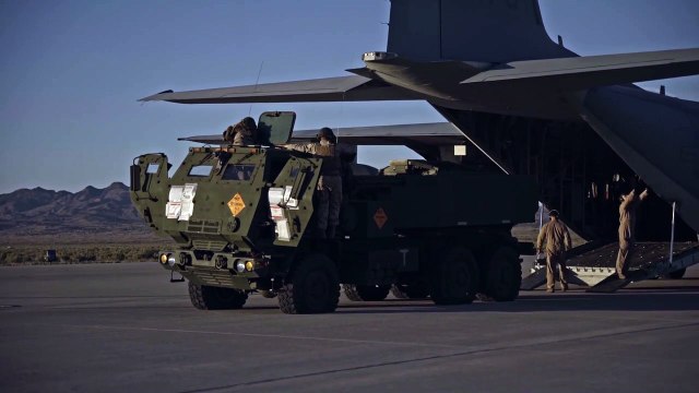 US Military News • U.S. Marines • Fire M142 High Mobility Artillery Rocket System (HIMARS) Utah USA