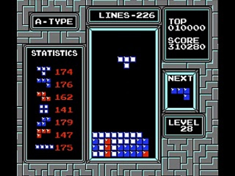 Tetris NES - Game Genie Code TEKOGGIT