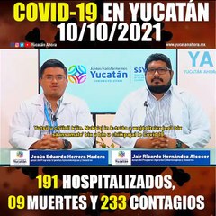 Panorama de Covid-19 en Yucatán. Actualización al 10 de Octubre de 2021