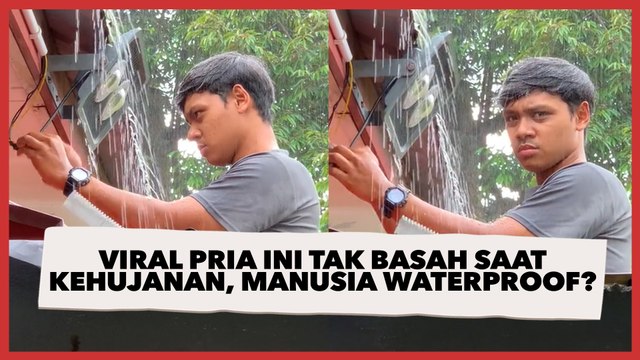 Viral Pria Ini Tak Basah saat Kehujanan, Publik: Manusia Waterproof