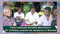 Fans celebrate Amitabh Bachchan’s 79th birthday outside his residence in Mumbai