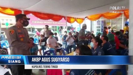 Serbuan Vaksinasi Polri Berlanjut di Irian Supermarket Tebing Tinggi