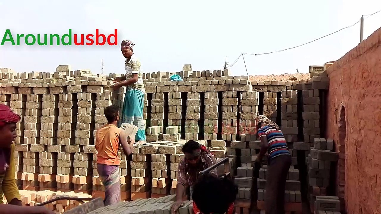 The Whole Process Of Making Bricks | total process of manual clay bricks making village work life | Village Work