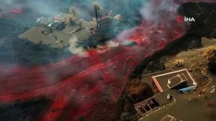 La Palma Yanardağı’nda lavların onlarca evi yuttuğu anlar böyle görüntülendi