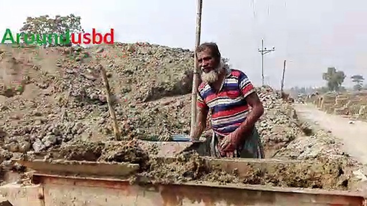 Handmade Brick Making Process Rural Village Area