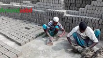 Handmade Brick Making Process Rural Village Area | Traditional clay Bricks making on hand