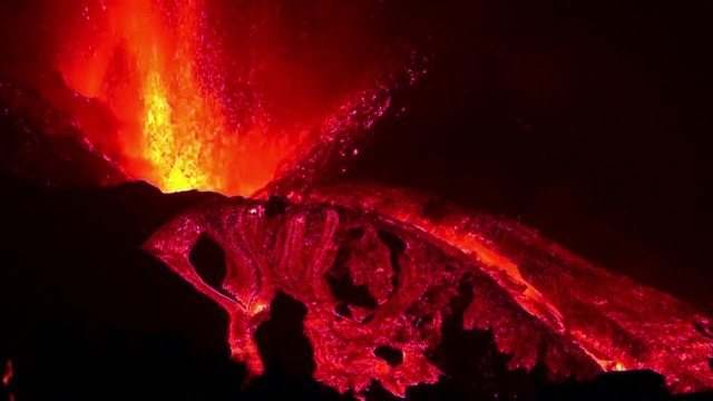 Lava pours from Cumbre Vieja volcano as eruption on Spain's La Palma island enters third week