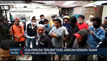 Dua Pemuda Terlibat Duel Dengan Senjata Tajam