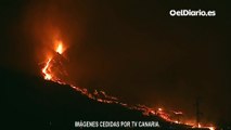 La cara norte del volcán de La Palma se derrumba parcialmente y crea una nueva colada