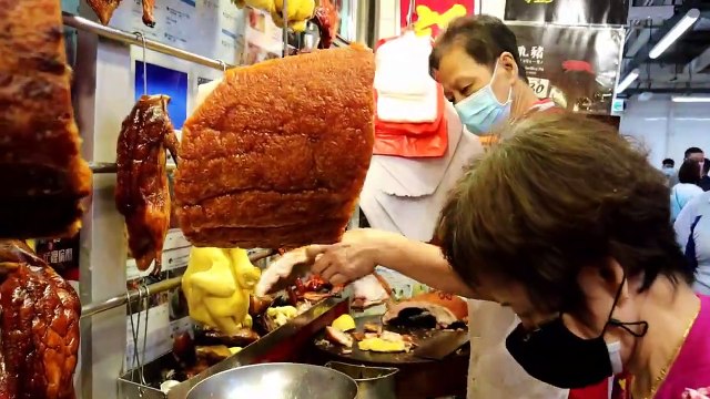 Street Food || Roasted Goose Roasted Ducks Roasted Pork The Best YUMMY Hong Kong Food .