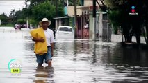 Lluvias torrenciales inundan casas en Lerdo de Tejada, Veracruz