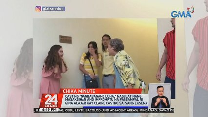 Cast ng "Nagbabagang Luha," nagulat nang masaksihan ang impromptu na pagsampal ni Gina Alajar kay Claire Castro sa isang eksena | 24 Oras