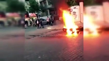 Trafik cezası kesilen sürücü, aracını ateşe verdi