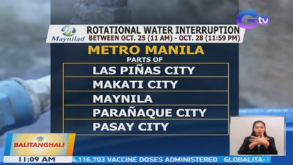 Maynilad rotational water interruption schedule | BT