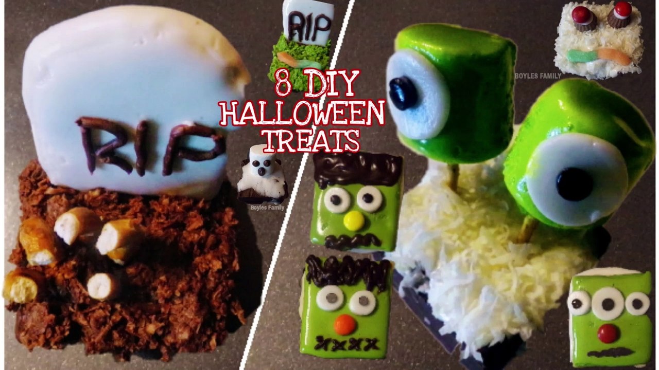 8 DIY Easy No Bake Halloween Treats Recipes Ideas Quick Chocolate Kids Party DIY Tutorial