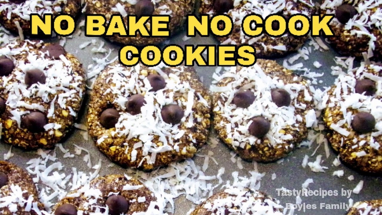 No Bake Oatmeal Chocolate Chip Coconut Cookies Recipe Quick and Easy Only 5 Ingredients