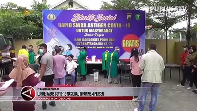 Luhut: Kasus Covid-19 Nasional Turun 98,4 Persen
