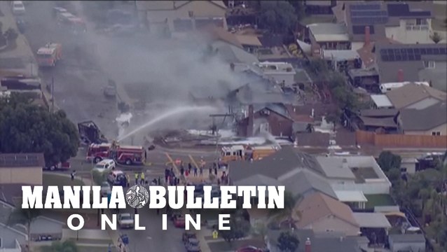 Firefighters at scene after small plane hits houses, kills two in California