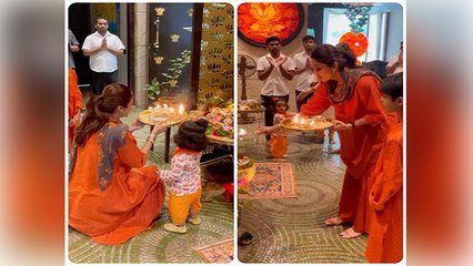 Shilpa Shetty का Kids के साथ Navratri पर Aarti का VIRAL VIDEO | Boldsky