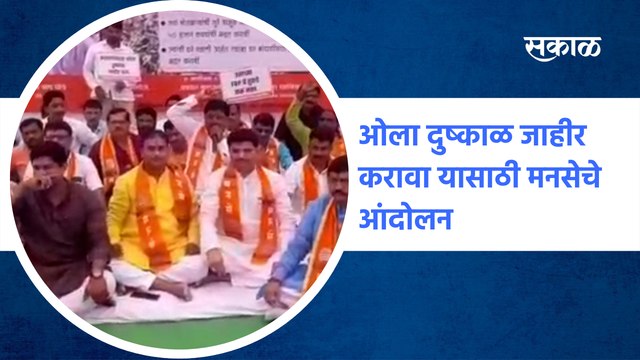 MNS agitation in aurangabad ओला दुष्काळ जाहीर करावा यासाठी मनसेचे आंदोलन |Farmer | SakalMedia
