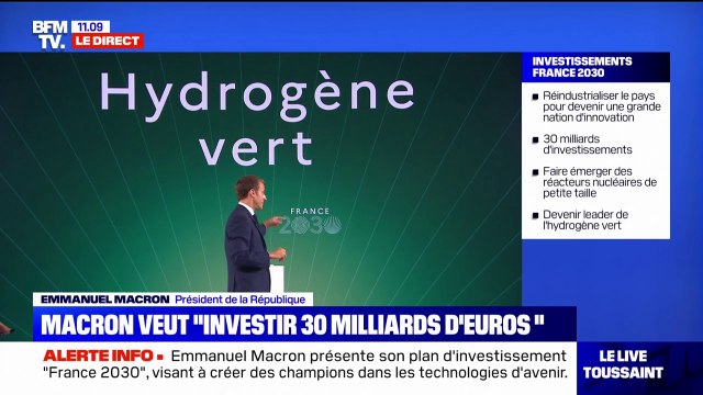 Emmanuel Macron se donne l'objectif de devenir leader de l'hydrogène vert en 2030