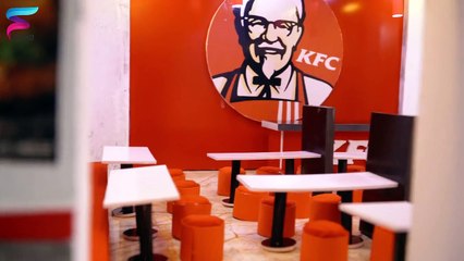 Bricklaying mini model KFC restaurant from CONCRETE