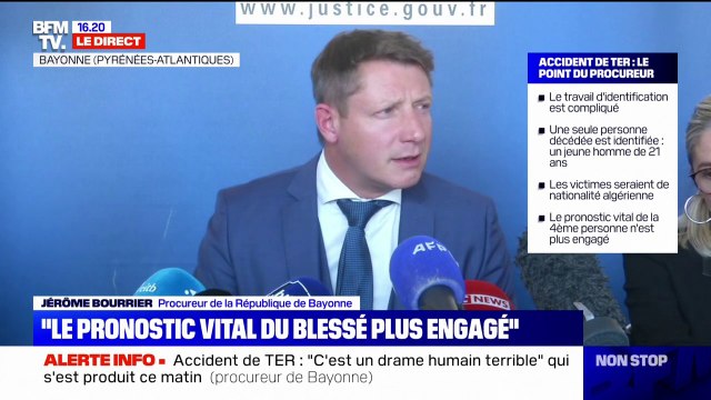 Accident de TER: selon le procureur de la République de Bayonne, il était absolument impossible d'éviter l'impact entre le train TER et les victimes