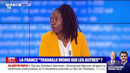 Danièle Obono estime qu'on "pourrait travailler encore moins et être encore plus productifs si on avait une véritable stratégie"