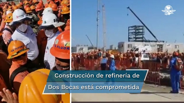 Trabajadores de ICA realizan paro de labores en refinería de Dos Bocas
