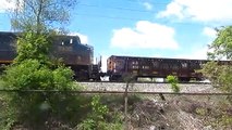 CSX and Norfolk Southern Local Freight Trains pass by Hemlock Park in Dearborn Michigan