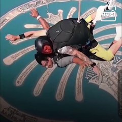 Neeraj Chopra Enjoying His First Sky-Diving Experience In Dubai