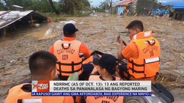NDRRMC (as of Oct. 13): 13 ang reported deaths sa pananalasa ng Bagyong Maring | 24 Oras News Alert