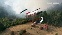 Antalya Kemer'de çıkan orman yangınına müdahale devam ediyor