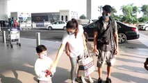 Shahid Kapoor Spotted with Wife Mira Rajput and kids at Mumbai Airport | FilmiBeat