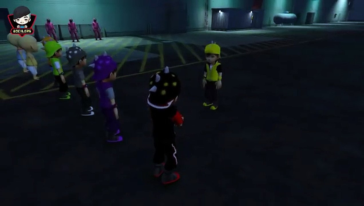 Boboiboy Kuasa 7 Bermain Squid Game_ Boboiboy Petir Daun Dan Upin Ipin Terkena Serangan Boneka Iblis