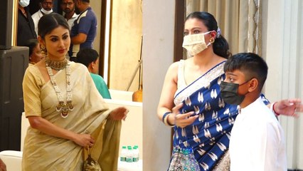 Mouni Roy और Kajol अष्टमी पर परिवार संग पहुंची दुर्गा पंडाल साथ दिखे ये सभी;Watch video | FilmiBeat