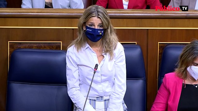Yolanda Díaz abronca a Macarona Olona: Nunca me va a encontrar en un tono semejante al suyo porque respeto a mi país