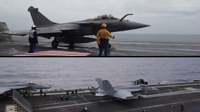 US & French Aircraft Carriers conduct Interoperability Exercise at Mediterranean Sea