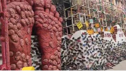 দমদম ভারতচক্রের দুর্গা প্রতিমা ও মন্ডপসজ্জা |oneindia bengali