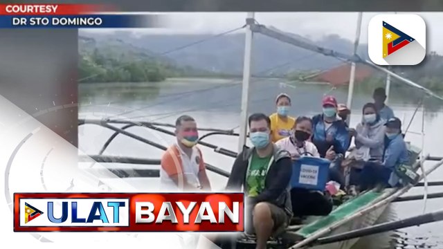Ilang medical frontliners, naghatid ng bakuna sa mga liblib at mahirap daanang lugar sa Dinagat Islands