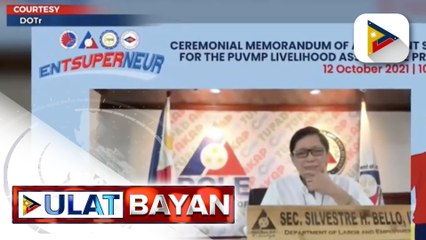 Download Video: GOVERNMENT AT WORK: DOTr at DOLE, nilagdaan ang MOA na magbibigay ng livelihood assistance sa mga miyembro ng PUV Modernization Program; Liberty Road sa Naga City, maaari nang mapakinabangan ng mga residente